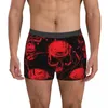 Sous-vêtements pour hommes, boxers, sous-vêtements, crânes sinistres rouges, shorts masculins sexy