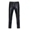 Men's Pants Skinny Fit Stylish Elastic Trousers For Nightclub Party Dance Solid Color All-match Fashion