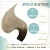 Trame pleine brillance cheveux paquets 100% Extensions de trame de cheveux humains couleur Blonde ombrée 100g coudre dans une peau soyeuse droite Remy Double trame