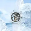 Armbandsur Aesop Transparent Tourbillon Watch for Men Skeleton Fashion Sport Sapphire Waterproof Mechanical Automatic Wristwatch