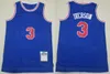 Mens Basquete Vintage Allen Iverson Jerseys 3 Camisa Retro Equipe Vermelho Azul Branco Preto Cor Retro Bordado e Costura Atlético Desgaste ao ar livre para fãs de esporte