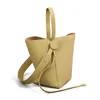 Сумки на шнурке, элитная модная сумка-ведро на одно плечо, легкая сумка-мессенджер, роскошная кожаная женская сумка большой вместимости 2024 г.