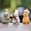 12 pièces/ensemble mignon guirlande lapin pvc animal poupée 3d miniature lapin figurine voiture décoration petits ornements