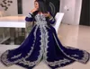 2020 Arapça vneck kristal boncuk dantel aplike müslüman uzun kollu gece elbise abaya kaftan göz alıcı taban uzunluğu dubai saten p4407466