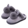 Slippétes Chaussures pour femmes Plabbit auditif Plans de coton intérieur Chaussures d'automne d'hiver Femmes non glissières épaisses de maison de fond féminine