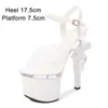 Scarpe eleganti Sfilata di moda Modello artefatto Donne con tacco alto Pistola Tacco 17 cm Sandali estivi sexy con plateau trasparente Strip Pole Dance H240321F7WZMYW8