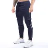 Pantalons pour hommes Hommes Formation Gym Track Pantalons de survêtement Joggers Casual Stripe Entraînement Zipper Pocket Fitness Mâle Gris Courir Sport Pantalon