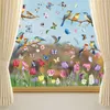 Autocollants de fenêtre thème de printemps, décor en verre, ensemble coloré avec fleurs, oiseaux, papillons, décoration imperméable en Pvc pour