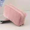 Cosmetic Bags DHL50pcs Corduroy White Pink Large Capacity Solid Makeup Mix Color