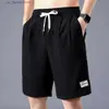 Men's Shorts Summer Ice Silk Shorts Mens Thin Outdoor Sports Pleated Pants Loose Straight Leg Fashionable Trendy Casual Beach Male Shorts Y240320
