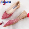 Fashion Fashion Femmes Flat Ballet Chaussures Bling Points Point Chaussures Flats Elegant Confortable Dame Shink Flat Chaussures Chaussures de mariage Taille 3145