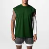 Erkek yelek yuvarlak boyun atletik gömlek kolsuz yaz yelek geniş omuz hızlı kuruyan ter emilim rahat için düz renk