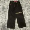 メンズジーンズJNCOバギーY2Kメンズヒップホップポケットブルーヴィンテージデニムパンツハラジュクゴシックワイドズボンスケートボードウィンター01 157