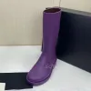 Pantofole stivali da pioggia ad alto tubo da pioggia da donna scarpe pianeggianti in stile britannico a prova di acqua spessa a prova di acqua non slip casual stivali da cavaliere primavera