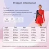 Stage Wear Womens Figure Skating Dress Long Sleeve Rhinestone Sheer Mesh Ballet Gymnastics Leotard Performance Dancewear