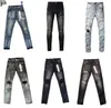 paarse jeans designer herenjeans dames man slim fit denim broek met letterprint gescheurde jeans heren streetwear grote maat broek jeans