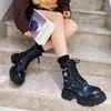 Kadınlar için Botlar Tasarımcı Ayakkabı 2024 Sonbahar Sokak Moda Gotik Kadın Dış Mekan Üst Boş Zaman Motosiklet