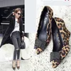 Dress Shoes Hot Sexy Leopard Crystal Pumps 2019 Autumn Shallow Mouth Slope Woman European American Pointed Wedges Singles H240325