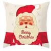Pillow 40/45/50/60cm Merry Christmas Santa Claus Printed Cover For Home Living Room Sofa Decoration Square Pillowcase