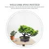 Decoratieve Bloemen Kunstmatige Potplanten Ornament Plastic Grenen Simulatie Bonsai Dubbellaags Realistisch Decor Kantoor Nep Oppotten