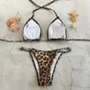 Women's Swimwear Two sets of womens swimsuits leopard print swimsuit bikini elastic swimsuit G-String beach swimsuit low rise Tankinis set J240319