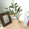 Flores decorativas missdeer 1pc ramos de oliveira artificial simulação folha verde planta festa de casamento desktop ornamento sala estar vaso