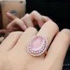 Necklaces Meibapj Natural High Quality Pink Big Rose Quartz Gemstone Fine Jewelry Set Pure Sier Necklace and Ring Suit for Women