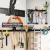 Aking Ace Mount Rack, Heavy Duty Garage Organizer, Garden Tool Hooks i wieszaki, przytrzymaj do 350 funtów czarny