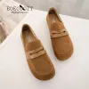 Flats 2023 Spring Casual Shoes Women Square Toe Flats Slipon Daily Loafers Retro England Style Lady Sneakers