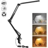 Lampes de table Lampe de bureau LED avec pince 10W Bras pivotant Lumière réglable pour les yeux 10 niveaux de luminosité 3 modes d'éclairage