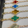 Vanclef Bransoletka biżuteria Van Four Leaf Clover Cleef Bracelets Luksus luksus dla mężczyzn Projektant bransoletki dla kobiet projektantki biżuterii Biezłaj męski Diamond Br