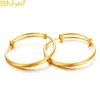 Bangle Ethlyn 2 Piece/Party Classic Smooth Happiness Baby Newbaby Gold Color Kids Adjustable Bangle Type Bracelet Best Gifts For Kids B147 240319