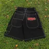 Мужские шорты европейские и американские High Street мужские брюки для скейтборда с узором вышивка пара хип-хоп хип-хоп джинсовая ткань