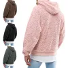 Winter Heren Effen Kleur Pluizige Wollen Kapmantel Pullover Warm Sweatshirt Fluwelen Fleece Heren Met Capuchon