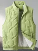 10XL Nya vintermän västar jackor Solid Blue Green Sleeveless Coat Cashmere Fleece fodrad varm väst plus storlek 7xl 8xl