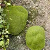 Decorative Flowers 5 Pcs Simulated Moss Stone Flocked Lawn Micro Landscape Ornaments Decoration (5pcs) Lifelike Mossy Faux Fake Rocks Foam