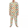 Vêtements de nuit pour hommes Pyjamas imprimés pour animaux de compagnie Ensemble de printemps Dessin animé Animal Sommeil romantique 2 pièces Esthétique Surdimensionné Costume de maison Cadeau d'anniversaire