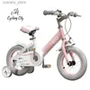 Bikes Ride-Ons Cycling City Childrens Bicyc 2-12 Years Old Girl Bicyc With Auxiliary Wheel Pink Bicyc Childrens Disc Brake Bicyc L240319