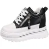 Casual Shoes 2024 Summer White Hidden Wedge Heels Woman Bling Platform Hiss 9cm High-Heels Walking Sneakers Women
