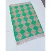 Ковры Хлопковые переработанные ковры Зеленый ковер ручной работы Тряпичный коврик Домашний декор