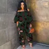 Bottoms Plus Size Women Jumpsuit Automn Leopard Print One Piece Tentifit Sexy Fashion Wide Pantals Casual Lady Club Hollow Out Clothing