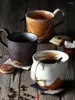 Mokken Handgemaakte Stoare Koffiekopje Persoonlijkheid Met Handvat Rode Mok Afternoon Tea Japanse Stijl Eenvoudige Melk