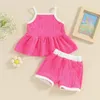 Clothing Sets Toddler Baby Girl Summer Clothes Outfits Ruffle Cami Tank Top Shorts Set 2Pcs Kids Floral 6M-4T