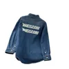 New WE11DONE VIRZ Letter Denim Coat Women's Fashion Brand WELLDONE Loose Slimming Flip Collar Shirt