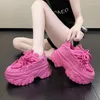 캐주얼 신발 2024 여성 운동화 패션 8cm 두께의 바닥 레이스 업 편안