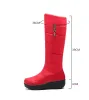 Botas Ymechic 2023 Fashion Mid tornf Botas de nieve larga Mujeres gruesas pelos de color rojo azul rojo plataforma de algodón para mujer zapatos de invierno botas