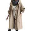 Chaquetas de mujer Mujeres Moda Trench Coat Primavera Otoño Casual con capucha Medio Largo Abrigo Suelto A prueba de viento Coreano Moda Tamaño grande