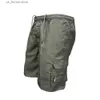 Men's Shorts Fashion Mens Military Cargo Shorts Mens Tactical Pants Casual Big Pocket Sports Slacks Cargo Panels Trousers Plus Size for Male Y240320