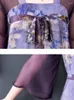 Robes de soirée printemps été violet robe longue en soie florale femmes mode coréenne danse de luxe 2024 élégant moulante caractéristiques de