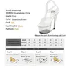 Dress Shoes New Sexy Versatile Fashion Womens 15cm Thin Heel Transparent Catwalk High Heels Crystal Sandals Model PerformanceOMP7 H240321